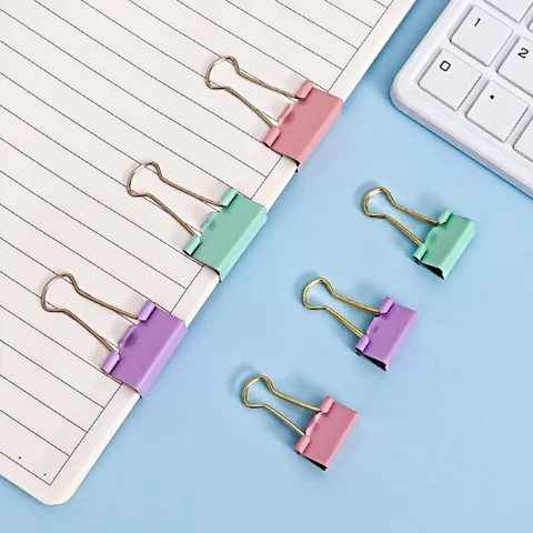 Kreativ Macaron Metall Binder Clips Set Bunte Büroklammern Set Für Dokumentenklassifizierung Büro Schule Schreibtisch Schreibwaren Organisation