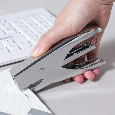 Metall Handhefter Müheloser Hefter Professionelle Bindemaschine Für Büro Schulbedarf Silber BC-8334