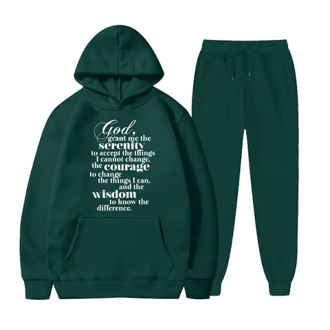 Conjunto de Sudadera con Capucha de Forro Polar y Pantalones de Chándal para Hombre Sudadera de Manga Larga con Bolsillo Cordón Conjunto Deportivo Casual