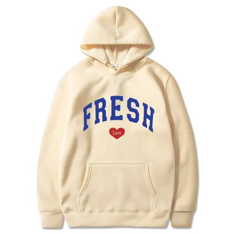 Unisex High Street Fashion Letter Print Fleece Lined Hooded Sweatshirt Hip Hop Casual Pullover Top Ribbed Trim Cozy Outerwear For Couples
