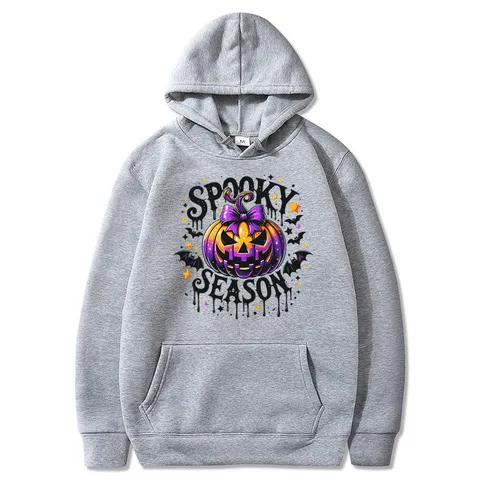 Halloween Spooky Season Φούτερ Με Κουκούλα Για Άνδρες Γυναίκες Casual Πολυεστέρας Επένδυση Fleece Μακρυμάνικη Μπλούζα Με Τσέπη