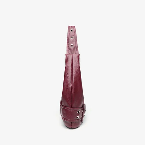 Sac Cabas de Style Moto Rétro pour Femmes Grande Capacité en Cuir PU Sac Sous le Bras Boucle en Métal Oeillet