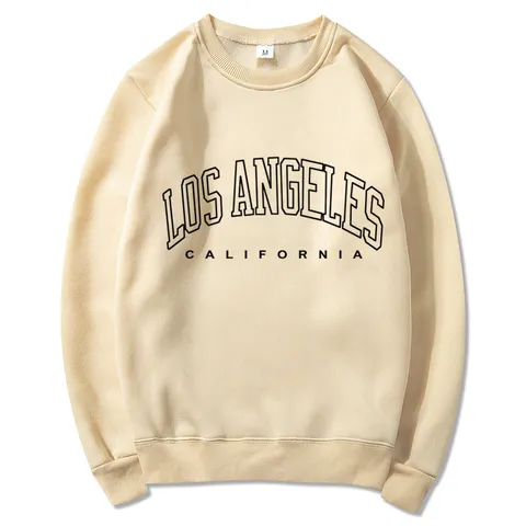 Womens Casual Loose Crew Neck Long Sleeve Sweatshirt Fleece Lined Letter Printed Pullover Top Daily Streetwear