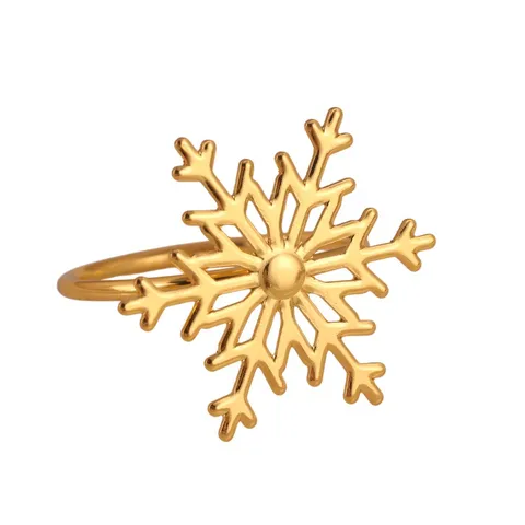 Weihnachten Schneeflocke Serviettenringe Gold Metall Deko Halter Schnalle Tischdeko Ornamente Für Festliches Hochzeit Abendessen Party