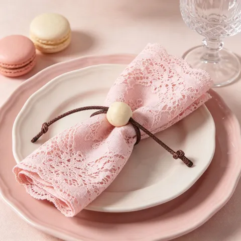 Western Style Wood Bead Napkin Rings Woven Napkin Buckles For Dining Table Decoration Wedding Banquet Party Home Decor