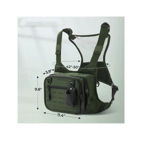 Waterproof Tactical Fishing Chest Bag Outdoor Sports Vest Bag Multi-Pocket Gear Storage Pack For Hiking Camping