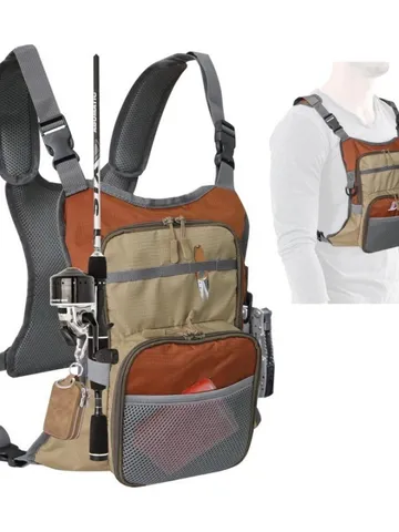 Multifunctional Waterproof Fishing Chest Bag Outdoor Large Capacity Tackle Vest Storage Bag Lightweight Pack