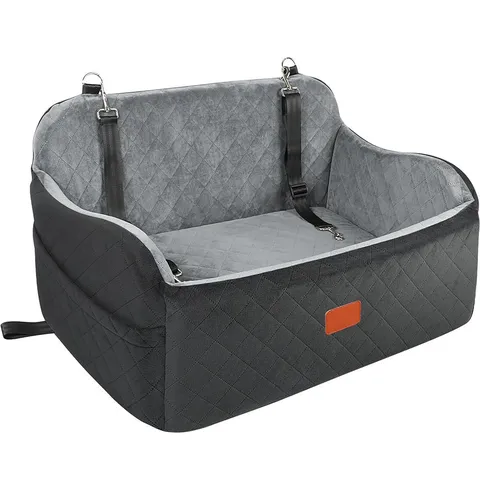 Portable Pet Car Seat Dog Bed Travel Safety Seat Quilted Suede Anti-Slip Large Dog Booster Seat Pet Supplies