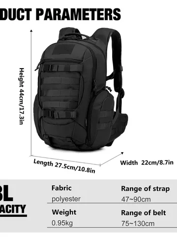 Waterproof Tactical Backpack Hiking Rucksack Outdoor Camping Travel Daypack For Men And Women Durable Polyester