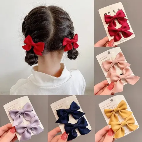 Süße Satin Schleife Haarschnitt Für Kinder Mädchen Handgemachte Prinzessin Seitenclip Haarnadel Süßer Haarschmuck Tägliche Dekoration