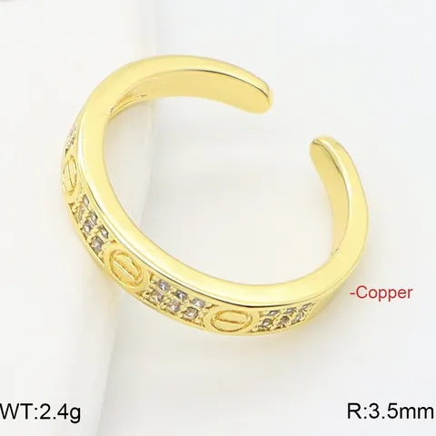 Anello Aperto da Donna in Rame Con Strass e Motivo a Vite Elegante Anello a Fascia Regolabile Con Pavé Geometrico a Forma di Chiodo Gioielli di Moda da Viaggio Giornalieri