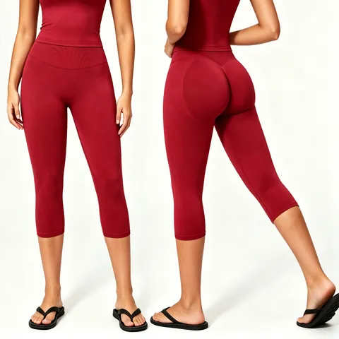 Naadloze Capri Leggings Voor Vrouwen Gerafelde Billift Lage Middelhoge Taille Sport Fitness Gym Yoga Broeken Pants