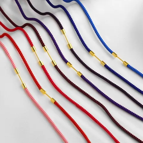 Handgewebte Baumwollseil DIY Halskette Kordel Lanyard Kupfer Gold Überzogen Schmuckherstellung Zubehör Für Damen Herren Unisex