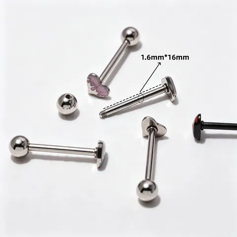 316L Stainless Steel Heart Tongue Ring Epoxy Piercing Barbells Nipple Studs Heart Shaped Body Jewelry Unisex Gift