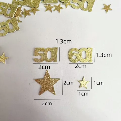 Gold Glitzer Zahlen Sterne Konfetti Jahrestag Geburtstag Party Tischdeko Feier Dekoration Streuartikel
