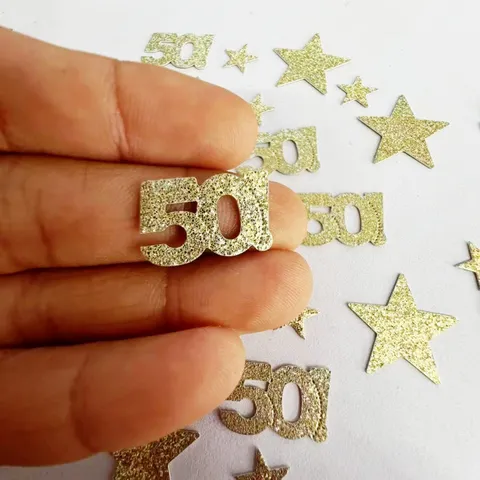 Gold Glitzer Zahlen Sterne Konfetti Jahrestag Geburtstag Party Tischdeko Feier Dekoration Streuartikel