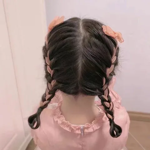 Korean Style Girls Tassel Bowknot Hair Clips Handmade Organza Streamer Ribbon Hairpins Kids Sweet Hair Accessories