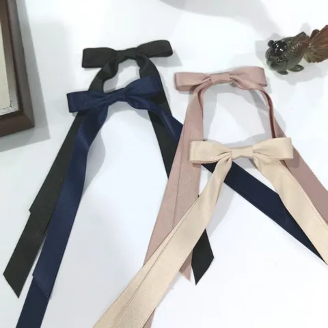 Pinza Para El Cabello De Lazo Doble Con Cintas De Satén Para Mujeres Estilo De Ballet Accesorio De Pelo Versátil