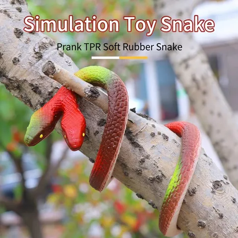 Realistische Weiche Gummischlange Simulation Schlange Gefälschte Kobra Streich Spielzeug Für April-Dummkopf-Tag Halloween Party Garten Dekoration