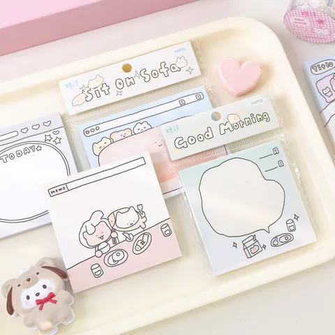 Cute Cartoon Animal Memo Pads For Daily Note Taking Writable Paper Message Notes Retro Korean Style Stationery Scrapbooking For Students Office Supplies