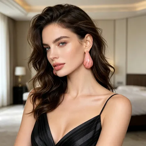 Luxury Enamel Water Drop Earrings For Women Geometric Line Design High-end Style Jewelry With 925 Sterling Silver Post