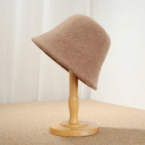 Französischer Vintage Wollmischung Fischerhut Für Damen Herbst Winter Warmer Glockenhut Breite Krempe Fedora Sonnenhut Beckhut Kappe