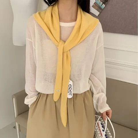 Women's Pure Wool Triangle Scarf Knit Ribbon Shawl Autumn Winter Fashion Warm Versatile Casual Daily Neckwear