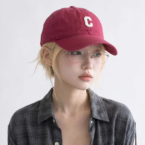 Damen Baseballkappe Unifarben Englischer Buchstabe Stickerei Verstellbar Sonnenschutz Lässiger Outdoor Modehut