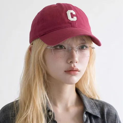 Damen Baseballkappe Unifarben Englischer Buchstabe Stickerei Verstellbar Sonnenschutz Lässiger Outdoor Modehut