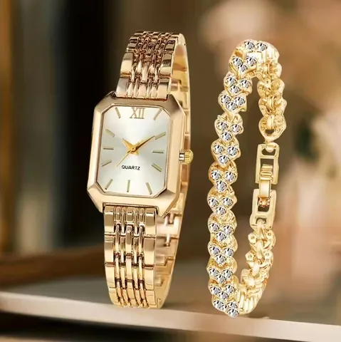 Lussuoso Orologio al Quarzo da Donna con Sabbia Mobile Strass Cassa in Lega Cinturino in Similpelle con Bracciale Set Regalo