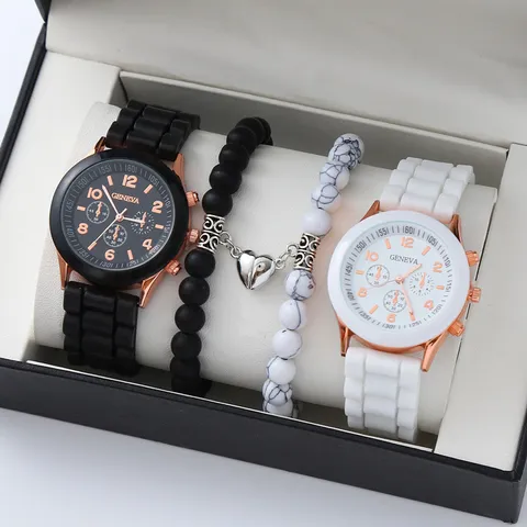 Orologio al Quarzo da Donna e Gioielli Bracciale Orecchini Collana Strass Lega Stile Coreano Minimalista Orologio da Polso Accessorio Moda