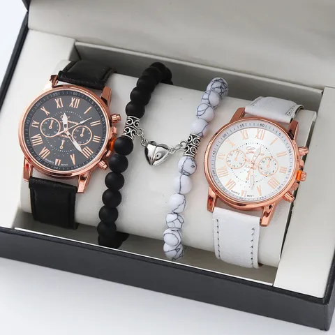 Orologio al Quarzo da Donna e Gioielli Bracciale Orecchini Collana Strass Lega Stile Coreano Minimalista Orologio da Polso Accessorio Moda