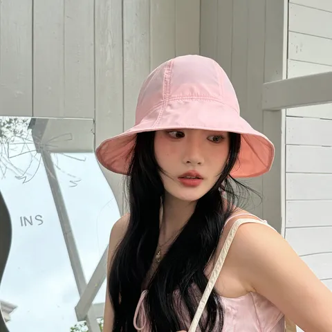 Womens Lightweight Breathable Sun Protection Bucket Hat Quick Drying Summer Outdoor Anti UV Solid Color Fisherman Cap