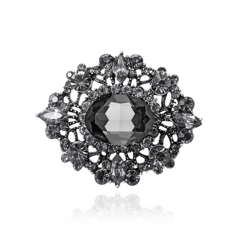Spilla in Strass Ovale Stile Palazzo Retrò Barocco Per Donna Spilla di Lusso in Lega di Cristallo Gioielli di Alta Qualità
