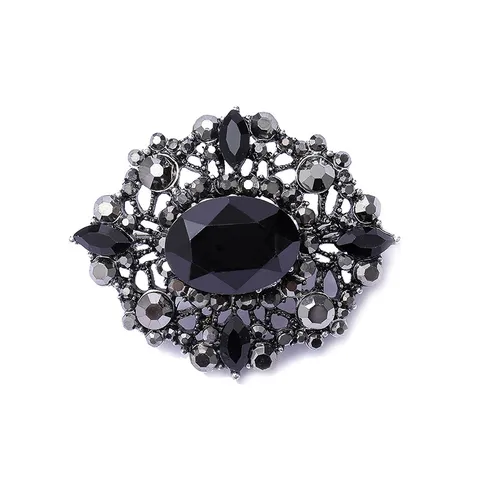 Spilla in Strass Ovale Stile Palazzo Retrò Barocco Per Donna Spilla di Lusso in Lega di Cristallo Gioielli di Alta Qualità