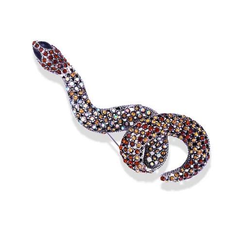 Retro Men Women Animal Snake Brooch Pin Alloy Rhinestone Silk Scarf Buckle Fashion Jewelry Clothing Accessory