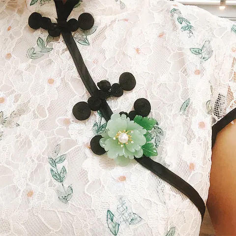 Vintage Chinese Style Faux Glass Flower Brooch For Women Elegant Freshwater Pearl Rhinestone Pin Accessory For Cheongsam Hanfu