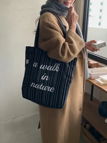 Sac à Main Bandoulière en Polyester Rayé de Haute Qualité pour Femmes Grande Capacité Sac à Main Quotidien Décontracté