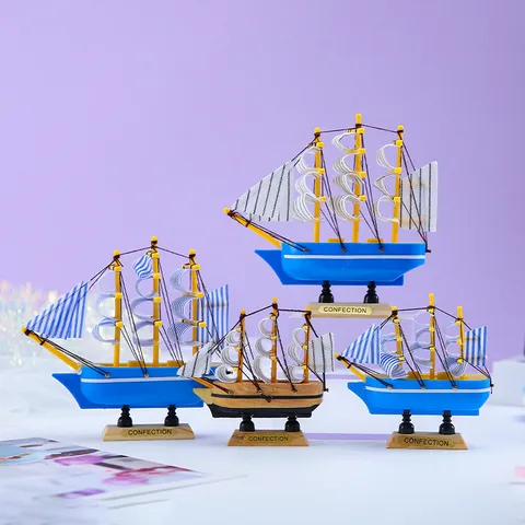 Mediterranes Segelboot Modell Synthetisches Harz Desktop Ornament Heimdekoration Geschenk