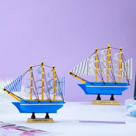 Mediterranes Segelboot Modell Synthetisches Harz Desktop Ornament Heimdekoration Geschenk