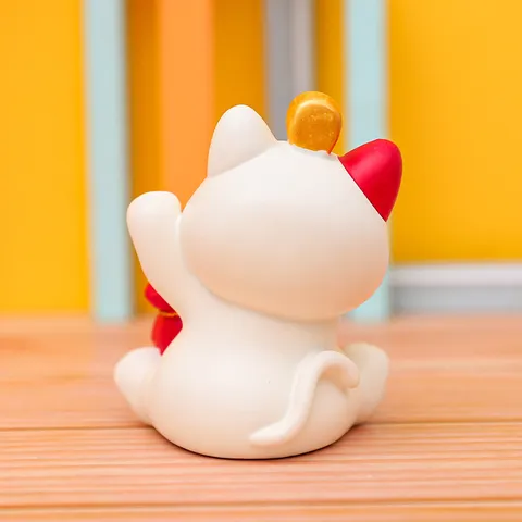 Gatto Portafortuna Cinese in Resina Portapenne Salvadanaio Gatto della Fortuna Festivo Decorazione da Scrivania Regalo