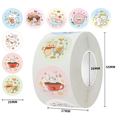 Kinderen Cartoon Dier Beloning Stickers Rol Leuke Zelfklevende Etiket Voor Leraar Klaslokaal Benodigdheden Decoratieve Decals
