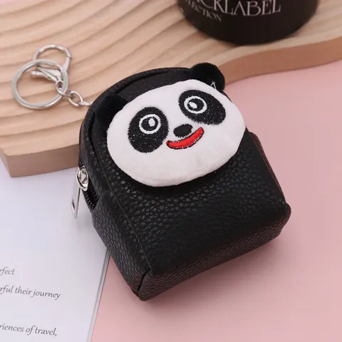 Mini PU Leather Cartoon Animal Coin Purse Cute Portable Small School Bag Pendant