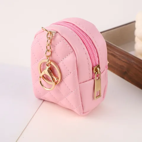 Mini Quilted Backpack Coin Purse Portable Earphone Storage Bag Creative Keychain Pendant Wallet Daily Accessories