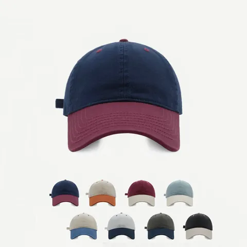 Unisex Farbblock Baseballkappe Lässiger Baumwoll Sonnenschutz Hut Verstellbarer Outdoor Schirmmütze Für Herren Und Damen