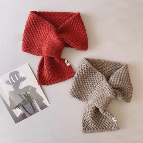 Damen Strickschal Winter Warm Überkreuzter Nackenwärmer Einfarbig Kaschmir-ähnlicher Weicher Kleiner Schal Für Damen Student Geschenk