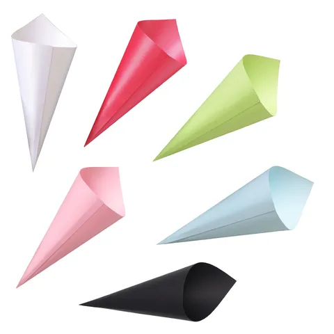 Wedding Confetti Cones Kraft Paper Petal Cones For Wedding Party Decorations DIY Flower Petal Rice Packaging Cones Multicolored Cardboard Cones