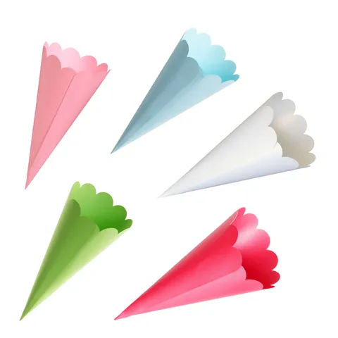 Scalloped Edge Cardstock Confetti Cones For Wedding Party DIY Flower Petal Paper Holders Holiday Celebration Decoration Supplies