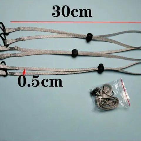 Adjustable Hat Windproof Strap Braided Elastic Lanyard With Plastic Buckle Metal Ends For Fisherman Caps Sun Hats