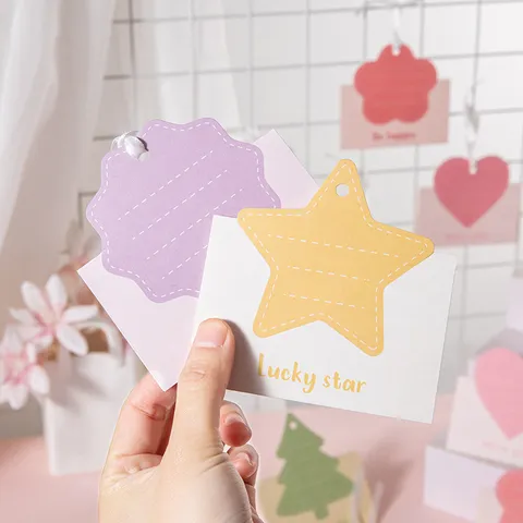 Tarjetas de Felicitación Plegadas de Papel Especial Creativo Tarjetas de Deseos Hechas a Mano Con Agujero Perforado Regalo Adorno Floral